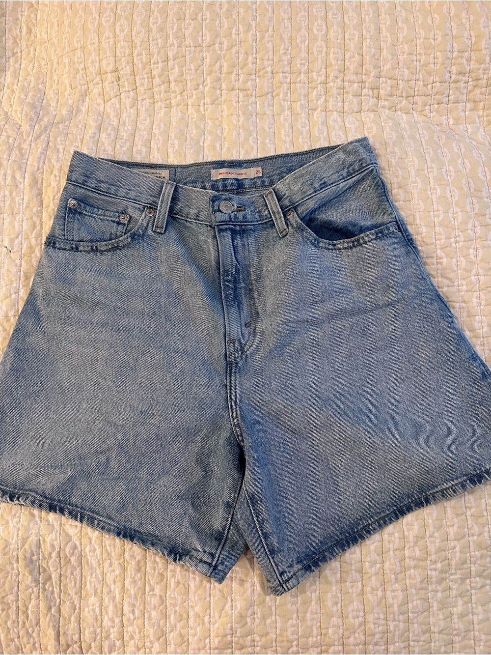 Levi's Women's Light Blue High Baggy Shorts
